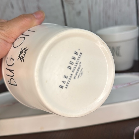 RAE DUN 4 piece set ceramics planters 3 planters and a tray perfect for herbs - Picture 12 of 16